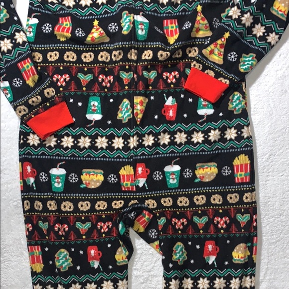 Cat and Jack Christmas Snacks One Piece Sleeper/Union Suit Kids Size XL 14 - Picture 4 of 7
